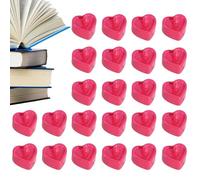 Velas de calentamiento plano en forma de corazón con pilas - 4 x 4 x 2 cm - Velas coloridas con interruptor inferior | 24 bôougies Çhauffe-lat sin llama en forma de corazón Po
