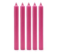 Velas de cena de color sólido, paquete de 5 velas hechas a mano, 20 cm x 2 cm, aspecto rústico, estilo bistró, velas cónicas (rosa profundo rústico)