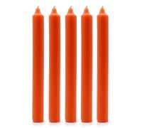 Velas de cena de color sólido, paquete de 5 velas hechas a mano, 20 cm x 2 cm, aspecto rústico, estilo bistró (naranja rústico)