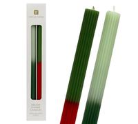 Velas de cena verdes y rojas | Talking Tables | Perfectas para mesa de Navidad o - Uso como decoración del hogar, cena, regalo de cumpleaños, sin perfume, tamaño 26 cm, tiempo de combustión: 8 horas