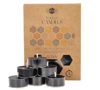 Velas de Cera de Abeja Natural 100% - Velas de Té con Mecha de Algodón - 4 Horas de Duración - Pack de Velas 12 Unidades - Velas Pequeñas de Cera de Abeja Pura y Plástico Reciclado de Danilovo