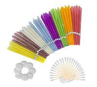 Velas de cera de abeja natural con conos de cera de abeja, fragancia orgánica, velas de cono hueco, para 32 unidades (8 colores) con 8 discos de protección