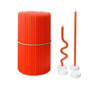 Velas de cera de abeja pura para el hogar: 100 velas candelabro delgadas y altas + 4 soportes, completamente naturales, para oraciones en la iglesia, pastel de cumpleaños y Adviento de Navidad