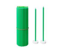 Velas de cera de abeja pura para el hogar: 40 velas candelabro delgadas y altas + 2 soportes, completamente naturales, para oraciones en la iglesia, pastel de cumpleaños y Adviento de Navidad