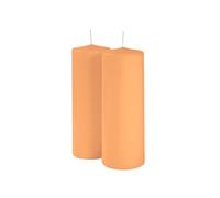 Velas de cera diámetro 7 cm altura 20 cm - 2 unidades - Color melocotón - Cereria Di Giorgio