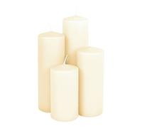 Velas de cera real, juego de 4 unidades, color crema y blanco, velas de Adviento en 4 alturas diferentes, para Navidad, invierno, Adviento, farolillo, decoración, natural, sin perfume