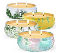 Velas de citronela para exteriores, grandes, 4 velas de citronela de 400 g, sin humo, 320 horas de larga duración, esenciales de verano, cera de soja natural, vela perfumada de citronela, cera de soja