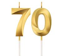 Velas de Cumpleaños 70 Velas de Numeros de Pastel Topper Decoración de Pastel de Feliz Cumpleaños para Fiesta de Cumpleaños Boda Aniversario Celebración