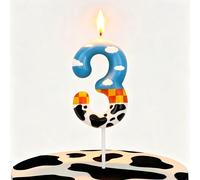 Velas de Cumpleaños con el Número 7 de Toy Inspire Game Story, Decoraciones para Pastel con la Velas del Número 7 para Fiestas Temáticas de Dibujos Animados, 7º Cumpleaños b-2