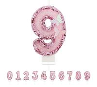 Velas de cumpleaños con números 9,3D, mariposas, velas de cumpleaños, 9, decoración para tartas, velas de cumpleaños para decoración de cumpleaños