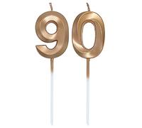 Velas de Cumpleaños con Números Velas Cumpleaños Decoracion Tartas Cumpleaños Toppers de Pastel Decorativo,para Fiesta de Cumpleaños Boda Aniversario Celebración Champán (Número 90)