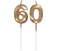 Velas de Cumpleaños con Números Velas Cumpleaños Decoracion Tartas Cumpleaños Toppers de Pastel Decorativo,para Fiesta de Cumpleaños Boda Aniversario Celebración Champán (Número 60)