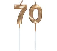 Velas de Cumpleaños con Números Velas Cumpleaños Decoracion Tartas Cumpleaños Toppers de Pastel Decorativo,para Fiesta de Cumpleaños Boda Aniversario Celebración Champán (Número 70)