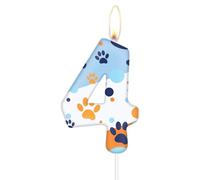 Velas de cumpleaños de garra de perro de colores, decoraciones de pastel de animales de colores, decoración de fiesta temática número 4, decoraciones de cumpleaños para niños y niñas, suministros de