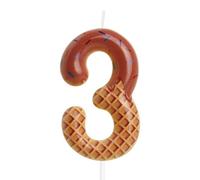 Velas de Cumpleaños de Helado, Decoraciones Coloridas para Pastel, Vela Número 3, Tema de Helado para Niñas y Niños, Decoración de 3ª Torta