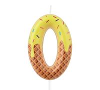 Velas de cumpleaños de helado, decoraciones coloridas para tartas, vela número 0 para pastel de cumpleaños, vela de decoración de pastel dulce, tema de helado para niñas y niños, decoraciones de