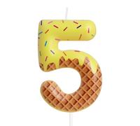 Velas de Cumpleaños de Helado, Decoraciones de Pastel Coloridas, Vela de Caramelo Número 5 para Pastel de Cumpleaños, Dulce Vela de Tarta Topper del 5º Cumpleaños, Decoración Temática de Helado para
