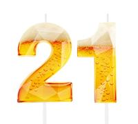 Velas de cumpleaños divertidas con diseño de cerveza para hombres, 21 cumpleaños, decoración de tartas para amantes de la cerveza, suministros de fiesta para padres de 21 años, marido, abuelo