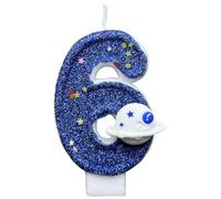 Velas De Cumpleaños En Forma De Figura, Azul En Forma De Planeta Espacial, 0, 1, 2, 3, 4, 5, 6, 7, 8, 9 Decoración De Pastel Velas De Cumpleaños