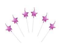 Velas de Cumpleaños en Forma Estrella,6 Pcs Velas únicas para Decorar Pastel de Fiesta di Cumpleaños y Bodas,Velas Decorativas para Decoración un Tarta Morado