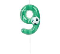 Velas de Cumpleaños fútbol Número 9 -Decoración Aniversarios,Decoración Futbol Cake Topper Decoración para Niños Para Fiestas Temáticas de Fútbo