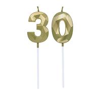Velas de Cumpleaños Número 0 y 3, Vela para 3er Años Cumpleaños, Decoracion Tartas Cumpleaños Toppers de Pastel Decorativo, para Fiesta de Cumpleaños y Celebración del 30 Aniversario de Bodas, Oro