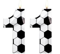 Velas de cumpleaños número 11, velas de fútbol con diseño de diamantes 3D, decoración de pastel con temática de fútbol para hombres y niños, fiesta de cumpleaños, suministros de celebración para