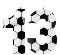 Velas de Cumpleaños Número 13, Velas de Fútbol de Feliz Cumpleaños, Cera Premium y Diseño de Diamante 3D, Adornos para Pastel con Temática de Fútbol para Hombres y Niños, Fiesta de Cumpleaños