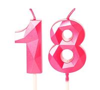 Velas de cumpleaños número 18 para tarta de cumpleaños, 18 velas de cumpleaños para tarta de cumpleaños, 18 velas de cumpleaños para pastel, velas de pastel de 18 cumpleaños para niñas de 18 años