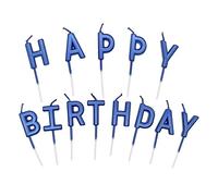 Velas de Cumpleaños,Vela únicas "Happy Birthday", Decoración de Pasteles para Pastel de Cumpleaños,Adorno de Torta para Fiesta de Cumpleaños (Azul)