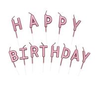 Velas de Cumpleaños,Vela únicas "Happy Birthday", Decoración de Pasteles para Pastel de Cumpleaños,Adorno de Torta para Fiesta de Cumpleaños (Oro Rosa)