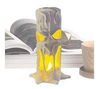 Velas de Halloween sin en línea, vela de LED de cara humana espeluznante para repisa, luz parpadeante embrujada con diseño operado por baterías, decoración de luces de Halloween para hogar, oficinas,