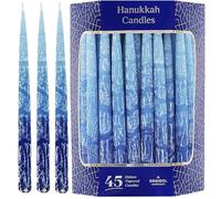 Velas de Hanukkah de The Dreidel Company, velas c nicas de lujo esmeriladas en tonos azules (paquete individual)