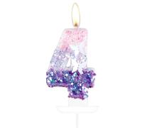 Velas de mariposa número 4 para pastel, velas de pastel de mariposa de 4º cumpleaños, decoración de pastel de 4º cumpleaños para niñas, velas de cumpleaños de mariposa morada y rosa decoraciones