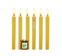 Velas de Miel 100% Cera de Abeja Natural Española-Aromaterapia Relajante-6 velas-Duración 7 horas-Decoración-Eco-Friendly-Sin Tóxicos-Origen España-Ritual Mágico Buena Suerte 11/22