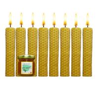 Velas de Miel 100% Cera de Abeja Natural Española-Aromaterapia Relajante-8 velas-Duración 3,5 horas-Decoración-Eco-Friendly-Sin Tóxicos-Origen España-Ritual Mágico Buena Suerte 11/22