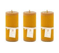 Velas de miel artesanales 15 × 6 cm hechas con cera de abeja natural y mecha de algodón; ideales para ritual, meditación y decoración, velas de cera de abeja natural sin aditivos en un PACK de 3.