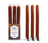 Velas de Miel Artesanales para Rituales, Amor y Meditación | Pack 3 Velas Esotéricas 23cm | Cera Natural, Hechas a Mano | Energía Positiva y Protección Espiritual | Las Velas de Mariano