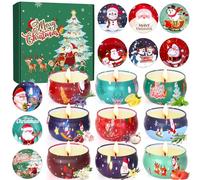 Velas de Navidad Perfumadas Juego, Regalos para Mujeres y Hombres, 9 x 2,5oz Cera de Soja Natural Velas Perfumadas en Cristal, Pequeñas Velas Perfumadas para Colega, Mamá, Regalos de Cumpleaños