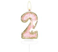 Velas de número de mariposa de feliz segundo cumpleaños, 2 velas de oro rosa para tartas, decoración de pastel de segundo cumpleaños de niñas, decoración de pastel de mariposa de segundo cumpleaños
