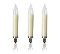 Velas de repuesto hellum con filamento, 16V 3W, para guirnaldas luminosas; 3 velas de vástago E10 (ø10mm) para 15 puntos de iluminación; 22lm, interior y exterior 904031