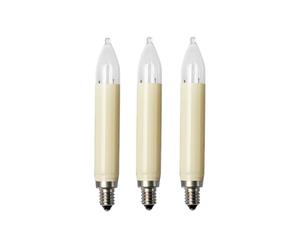 Velas de repuesto hellum con filamento, 16V 3W, para guirnaldas luminosas; 3 velas de vástago E10 (ø10mm) para 15 puntos de iluminación; 22lm, interior y exterior 904031