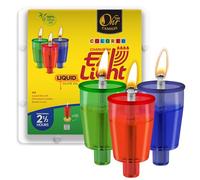 Velas de taza de aceite de menorá de colores precargadas, luces Hanukkah EZ - 100% aceite de oliva con mecha de algodón en vaso de plástico - Tamaño mediano, 44 por paquete, se quema aproximadamente 2