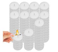 Velas de té de larga duración | 100 velas de té sin humo de larga duración - Lámpara de velas de noche blanca cálida para el hogar, viajes, manualidades y cualquier otra ocasión especial