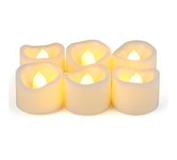 Velas de té LED sin llama parpadeante con batería y temporizador/6 horas encendido y 18 horas de apagado por ciclo, velas LED para exteriores de Halloween, calabaza, decoración de Navidad