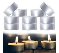 Velas de té sin perfume de 7 horas, paquete de 10 velas de té de cera blanca de larga duración en tazas de aluminio, combustión limpia sin humo para bodas, spa, decoración del hogar, fiestas y juegos