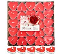 Velas Decorativas,Velas Corazon Rojas,50 Pcs Velas San Valentin,Velas de Te,Vela RomáNtica Del Amor,Vela te té Libres de Humo para Bodas,Fiestas,Bodas,Compromisos,Día de San Valentín