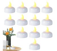 Velas flotantes blancas - 12 velas LED impermeables | Pequeñas velas flotantes para decoración del hogar, boda, Halloween, suministros de de Navidad, decoración de iluminación ambiental