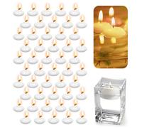 Velas flotantes blancas, 50 unidades, velas flotantes sin perfume, velas flotantes cálidas, velas de té sin goteo, velas para cenas, spa, fiestas, bodas y piscinas