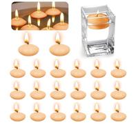 Velas flotantes de color naranja, 20 unidades, velas flotantes, velas flotantes, velas flotantes sin perfumar, velas de té para piscina de boda, baño de San Valentín, decoración navideña